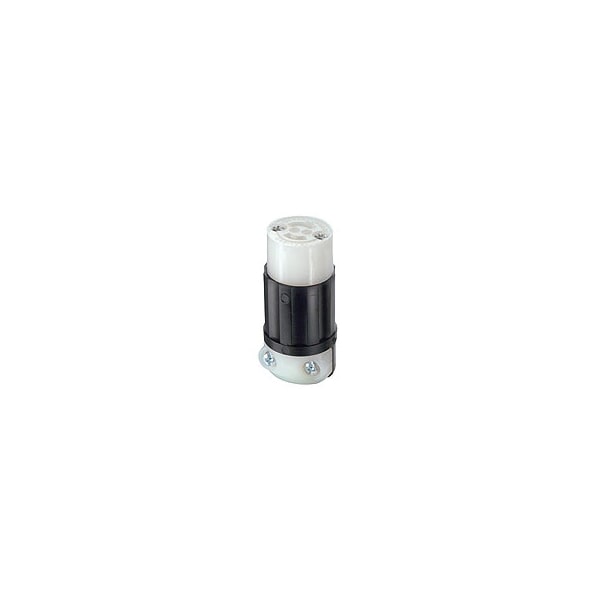 Leviton 15A Midget Locking Connector 2P 2W 120Vac Ml-1R Bk/Wt - ML1-C