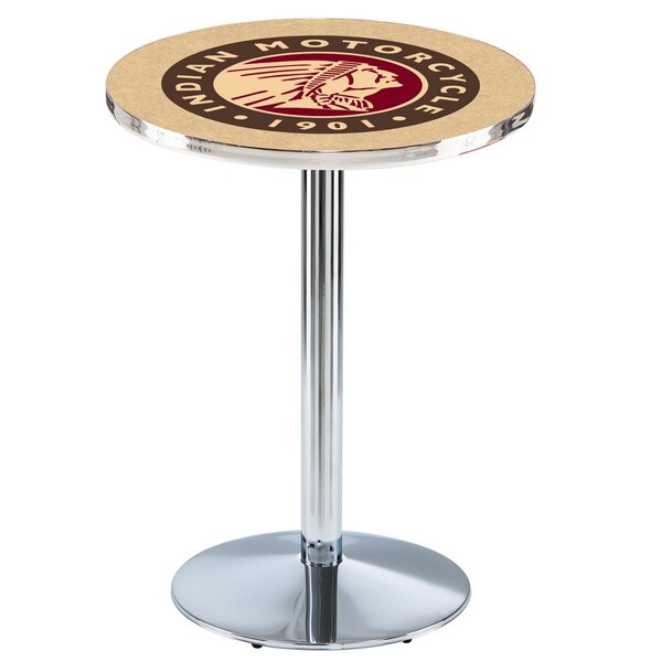 Holland Bar Stool Co 36" Chrome Indian Motorcycle Pub Table - L214C3628INDN-HD