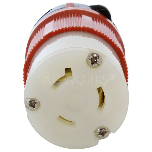 Ac Works NEMA L7-20R 20A 277V 3-Prong Locking Female Connector with UL, C-UL Approval in Orange - ASL720R