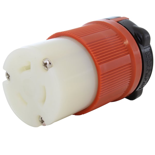 Ac Works NEMA L7-20R 20A 277V 3-Prong Locking Female Connector with UL, C-UL Approval in Orange - ASL720R