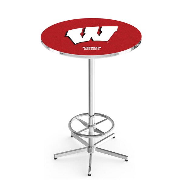 Holland Bar Stool Co 42" Chrome Wisconsin "W" Pub Table - L216C4228WISC-W