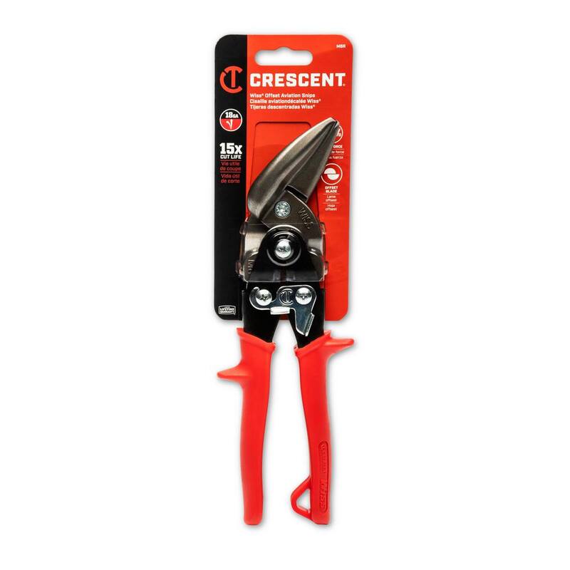 Crescent Wiss 9-1/4 in. Compound Action Offset Straight and Left Cut Aviation Snips - M6R