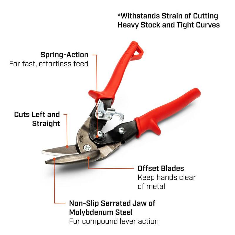 Crescent Wiss 9-1/4 in. Compound Action Offset Straight and Left Cut Aviation Snips - M6R