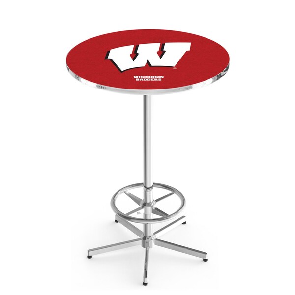 Holland Bar Stool Co 42" Chrome Wisconsin "W" Pub Table, 36" dia. Top - L216C4236WISC-W