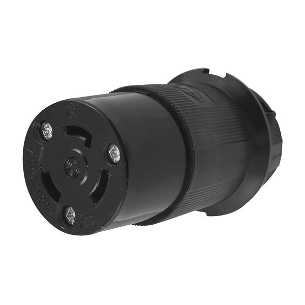 Hubbell 30A Locking Connector 2P 3W 250VAC L6-30R BK - HBL2623BK