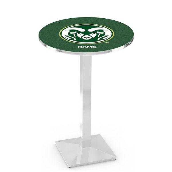 Holland Bar Stool Co 36" Chrome Colorado State Pub Table, 36" dia. Top - L217C3636COLOST