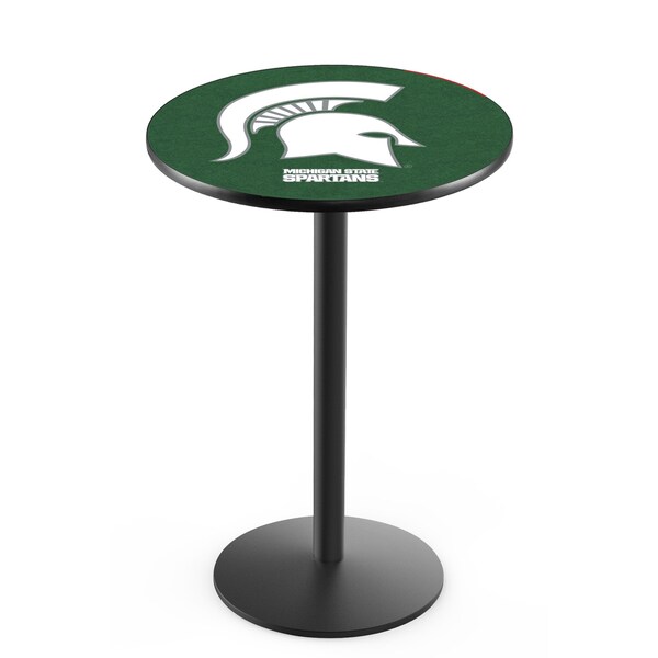 Holland Bar Stool Co 36" Blk Wrinkle Michigan State Pub Table - L214B3628MICHST