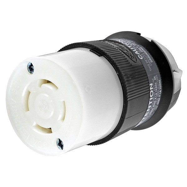 Hubbell 30A Twist-Lock Connector 4P 4W 120/208VAC BK/WT - HBL3433C