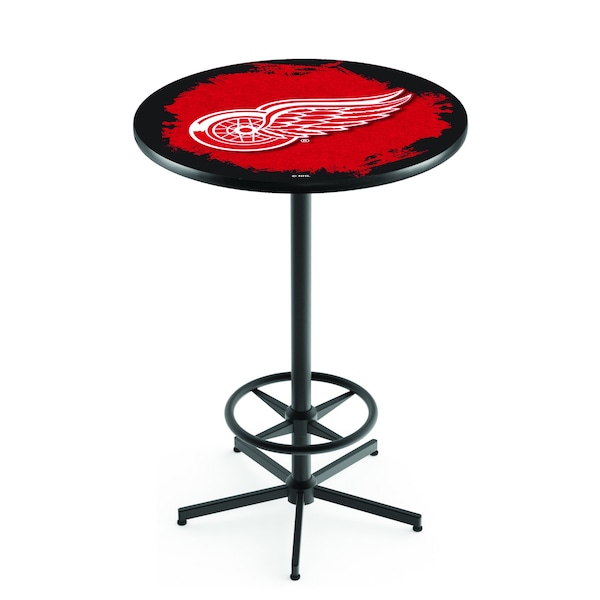 Holland Bar Stool Co 42" Black Detroit Red Wings Pub Table - L216B4228DETRED