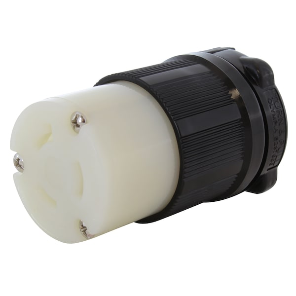 Ac Works NEMA L7-20R 20A 277V 3-Prong Locking Female Connector with UL, C-UL Approval in Black - ASL720R-BK