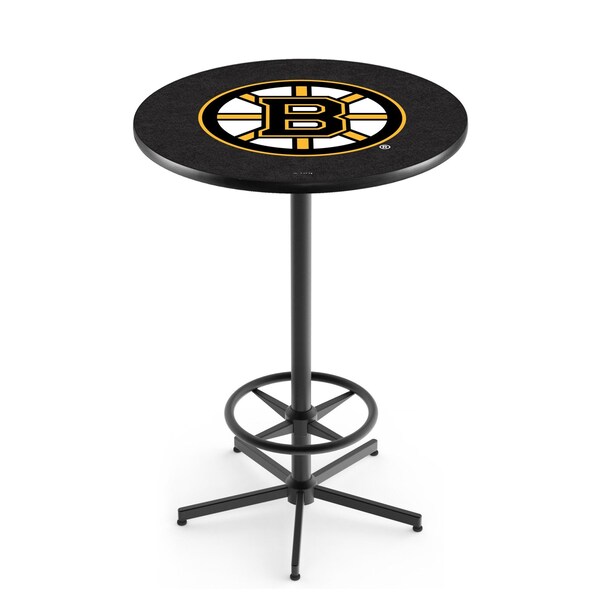 Holland Bar Stool Co 42" Black Boston Bruins Pub Table - L216B4236BOSBRU