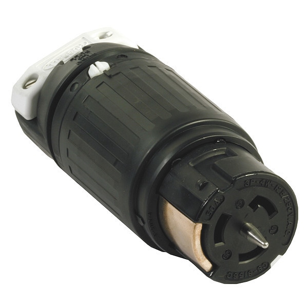Hubbell 50A Twist-Lock Connector 3P 4W 125/250VAC BK - CS8156C