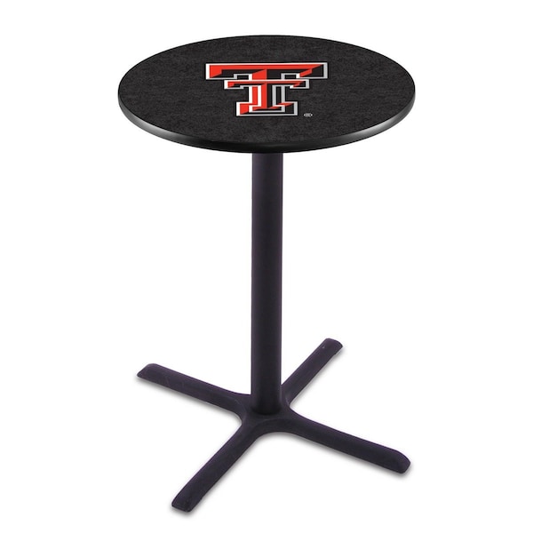 Holland Bar Stool Co 42" Blk Wrinkle Texas Tech Pub Table, 36" dia. Top - L211B4236TXTECH