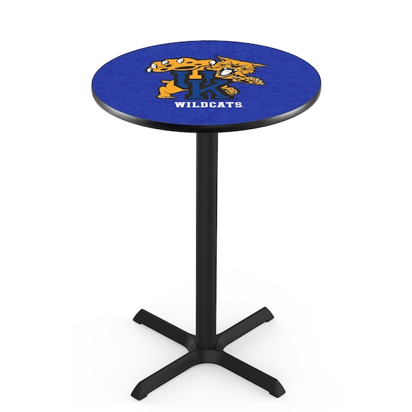 Holland Bar Stool Co 42" Blk Wrinkle Kentucky "Wildcat" Pub Table, 36" dia. Top - L211B4236UKYCAT