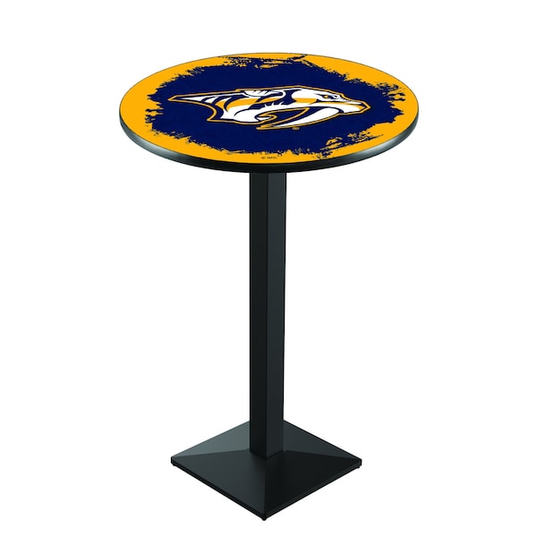 Holland Bar Stool Co 42" Blk Wrinkle Nashville Predators Pub Table - L217B4228NSHPRE