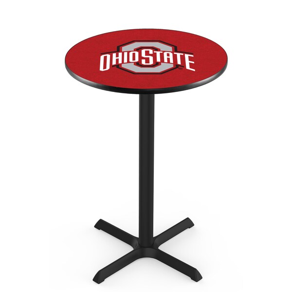 Holland Bar Stool Co 42" Blk Wrinkle Ohio State Pub Table - L211B4228OHIOST