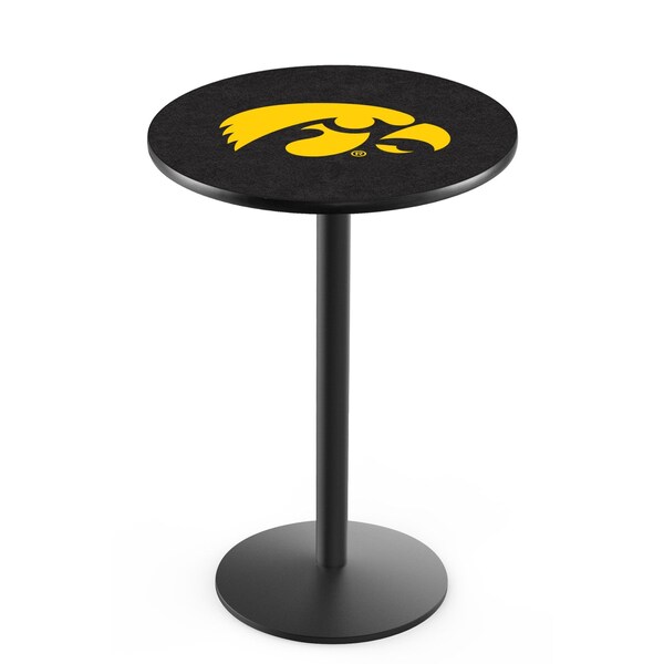 Holland Bar Stool Co 42" Blk Wrinkle Iowa Pub Table, 36" dia. Top - L214B4236IOWAUN