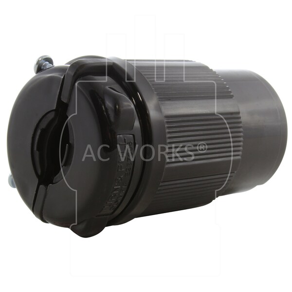Ac Works NEMA L15-30R 3-Phase 30A 250V 4-Prong Locking Female Connector UL C-UL Approval in Black - ASL1530R-BK