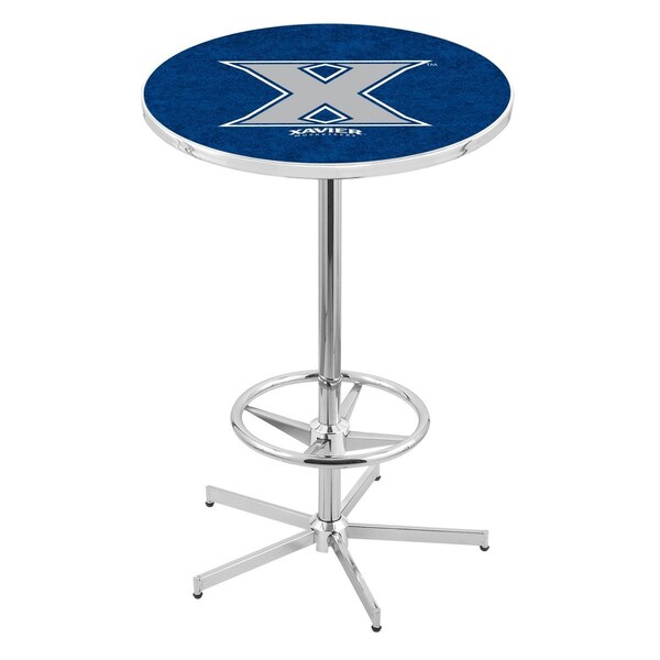 Holland Bar Stool Co 42" Chrome Xavier Pub Table, 36" dia. Top - L216C4236XAVIER