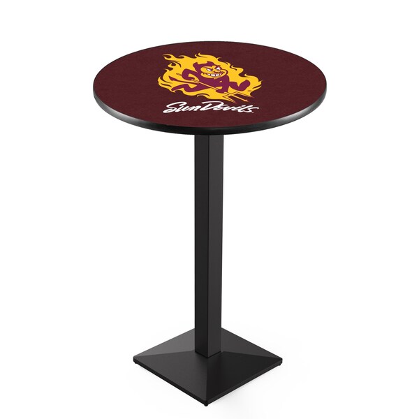 Holland Bar Stool Co 36" Blk Wrinkle Arizona State Pub Table, Sparky Logo - L217B3628ARIZST-S