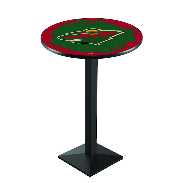 Holland Bar Stool Co 42" Blk Wrinkle Minnesota Wild Pub Table - L217B4228MINWLD
