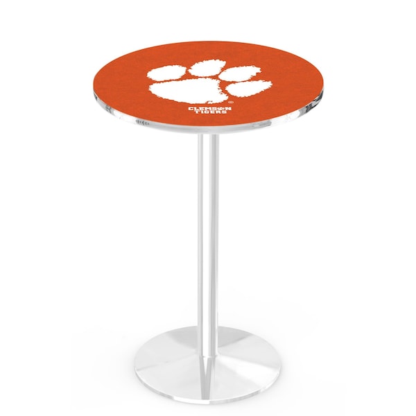 Holland Bar Stool Co 42" Chrome Clemson Pub Table, 36" dia. Top - L214C4236CLMSON