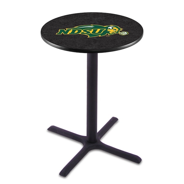 Holland Bar Stool Co 36" Blk Wrinkle North Dakota State Pub Table, 36" dia. Top - L211B3636NDAKST-B