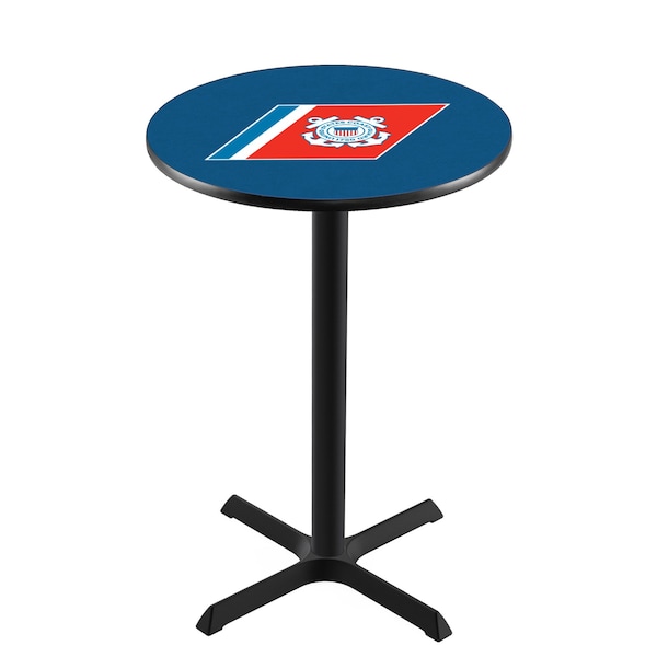 Holland Bar Stool Co 36" Blk Wrinkle U.S. Coast Guard Pub Table - L211B3628CSTGRD