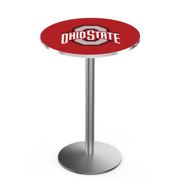 Holland Bar Stool Co 36" Stainless Steel Ohio State Pub Table - L214S3628OHIOST