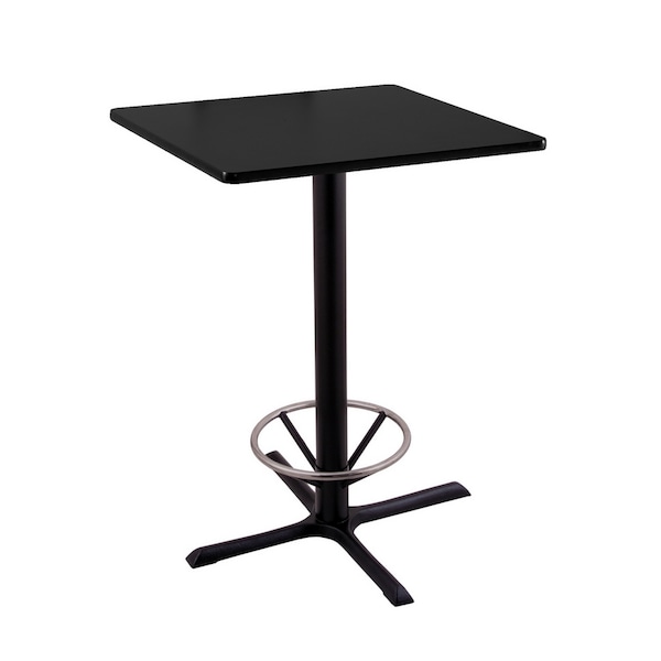 Holland Bar Stool Co 36" 211 Black Table, 30" x 30" Square Top, Foot Ring - 211-3036BW30SQFTRG