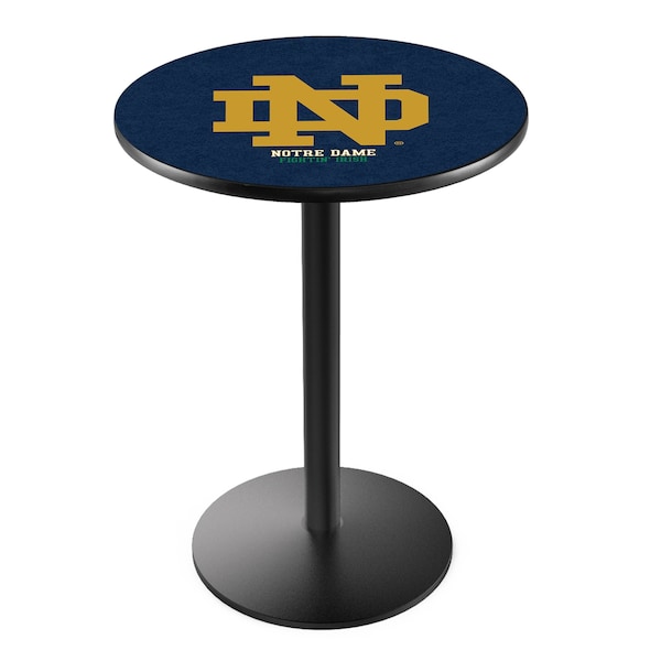 Holland Bar Stool Co 42" Blk Wrinkle Notre Dame (ND) Pub Table, 36" dia. Top - L214B4236ND-ND