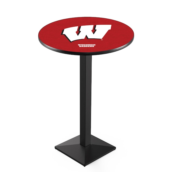 Holland Bar Stool Co 36" Blk Wrinkle Wisconsin "W" Pub Table - L217B3628WISC-W