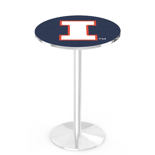 Holland Bar Stool Co 36" Chrome Illinois Pub Table, 36" dia. Top - L214C3636ILLINIU