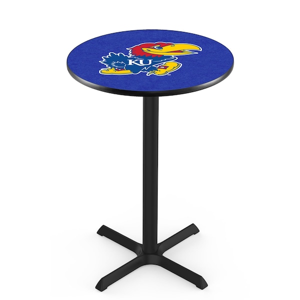 Holland Bar Stool Co 36" Blk Wrinkle Kansas Pub Table, 36" dia. Top - L211B3636KNSASU