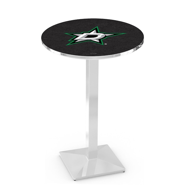 Holland Bar Stool Co 42" Chrome Dallas Stars Pub Table, 36" dia. Top - L217C4236DALSTA