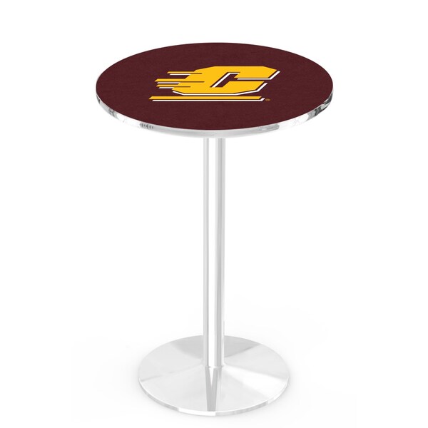 Holland Bar Stool Co 42" Chrome Central Michigan Pub Table - L214C4228CENMIC