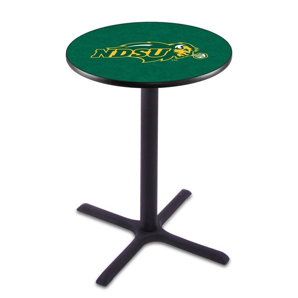 Holland Bar Stool Co 36" Blk Wrinkle North Dakota State Pub Table, 36" dia. Top - L211B3636NDAKST-G