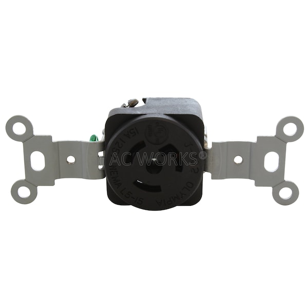 Ac Works NEMA L5-15R 15A 125V Flush Mount Locking Industrial Grade Receptacle - FML515R