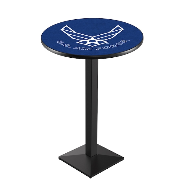 Holland Bar Stool Co 36" Blk Wrinkle U.S. Air Force Pub Table - L217B3628AIRFOR
