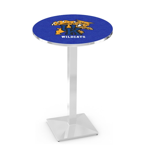 Holland Bar Stool Co 36" Chrome Kentucky "Wildcat" Pub Table - L217C3628UKYCAT