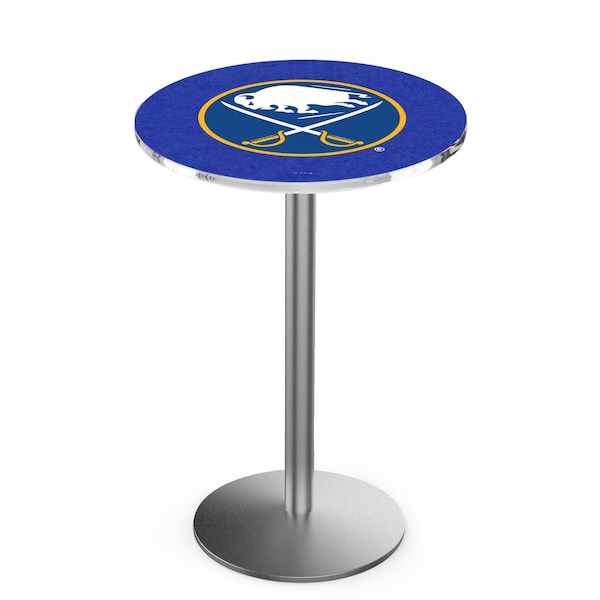 Holland Bar Stool Co 36" Stainless Steel Buffalo Sabres Pub Table, 36" dia. Top - L214S3636BUFSAB