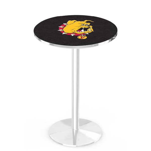 Holland Bar Stool Co 36" Chrome Ferris State Pub Table - L214C3628FERRST