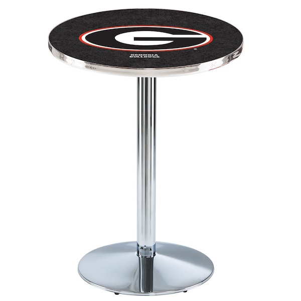 Holland Bar Stool Co 36" Chrome Georgia "G" Pub Table - L214C3628GA-G