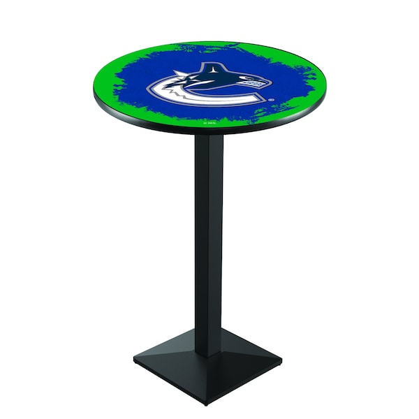 Holland Bar Stool Co 36" Blk Wrinkle Vancouver Canucks Pub Table - L217B3628VANCAN