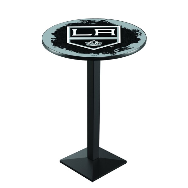 Holland Bar Stool Co 36" Blk Wrinkle Los Angeles Kings Pub Table - L217B3628LAKING