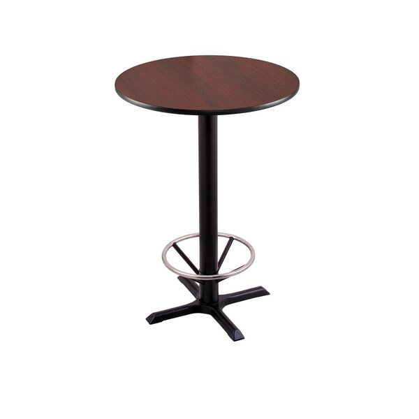 Holland Bar Stool Co 42" 211 Black Table, 24" dia. Top, Foot Ring - 211-2242BW24RFTRG