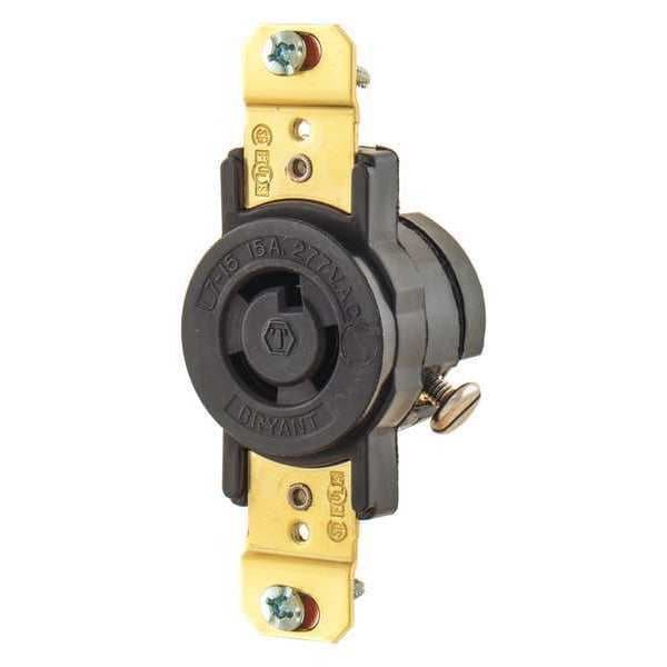 Zoro Select 15A Locking Receptacle 2P 3W 277VAC L7-15R BN - 4760