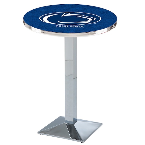 Holland Bar Stool Co 42" Chrome Penn State Pub Table, 36" dia. Top - L217C4236PENNST