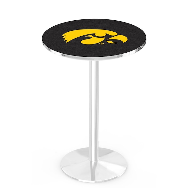 Holland Bar Stool Co 36" Chrome Iowa Pub Table, 36" dia. Top - L214C3636IOWAUN
