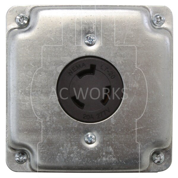Ac Works NEMA L7-20R 20A 277V Flush Mount Locking Industrial Grade Receptacle - FML720R